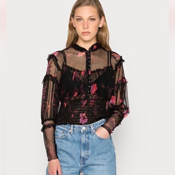 Free People TIME FOR SHINE - Blouse Sz- Small - Picture 1 of 16